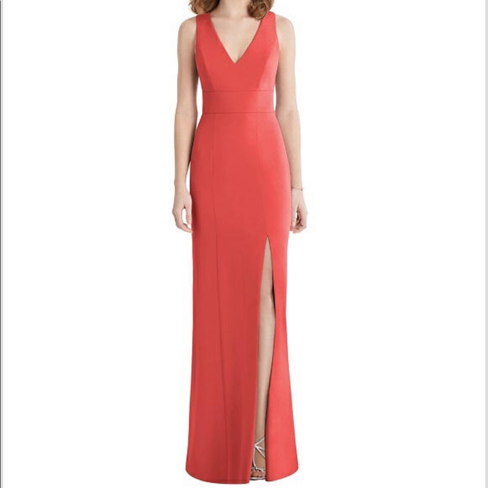 DessyGroup CrissCross Trumpet Gown with Front Slit